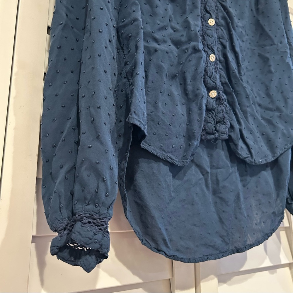 Small Free People Everyday Girl Swiss Dot Blouse - Picture 4 of 9